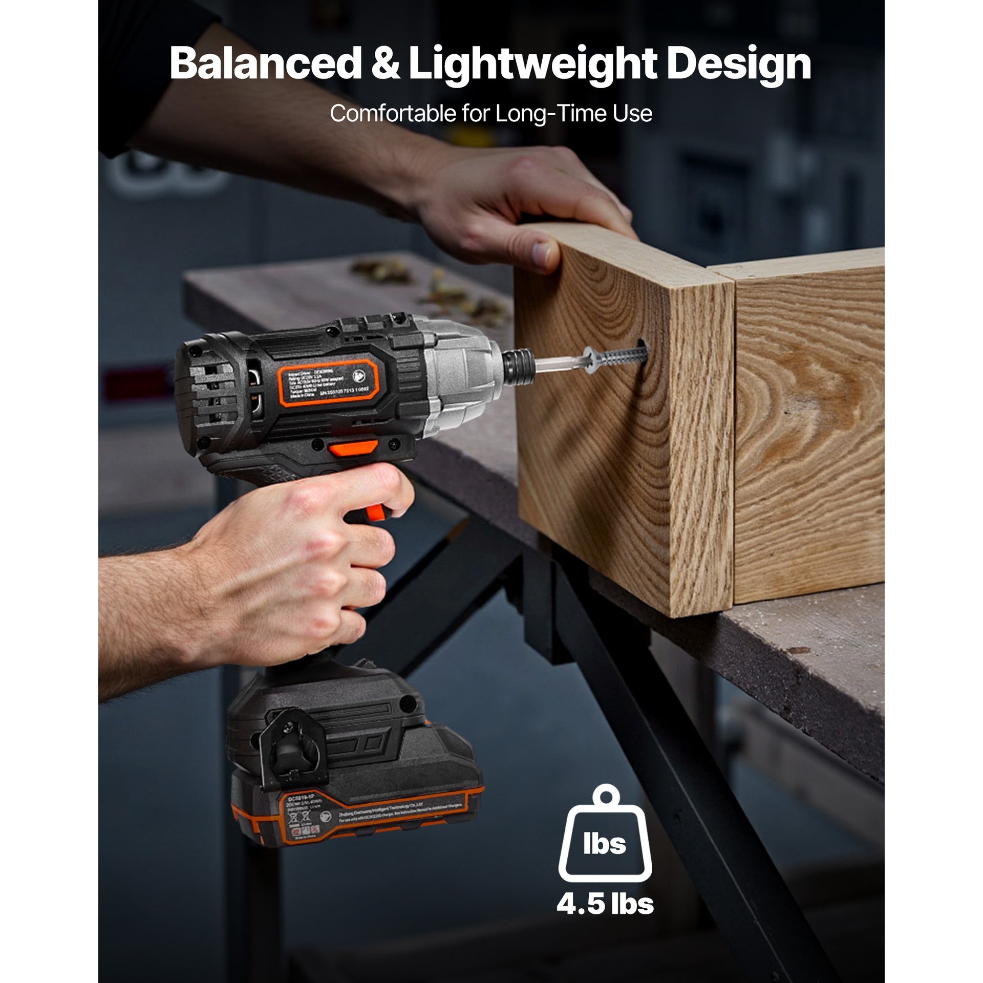 Impact Driver, 1/4 Inch, 2800 RPM Max Speed, 20 V Powerful Motor, Electric Cordless Impact Driver Kit with Battery and Charger, 10 Bits, LED Work Light, for Furniture, Electrical, Home Repairs
