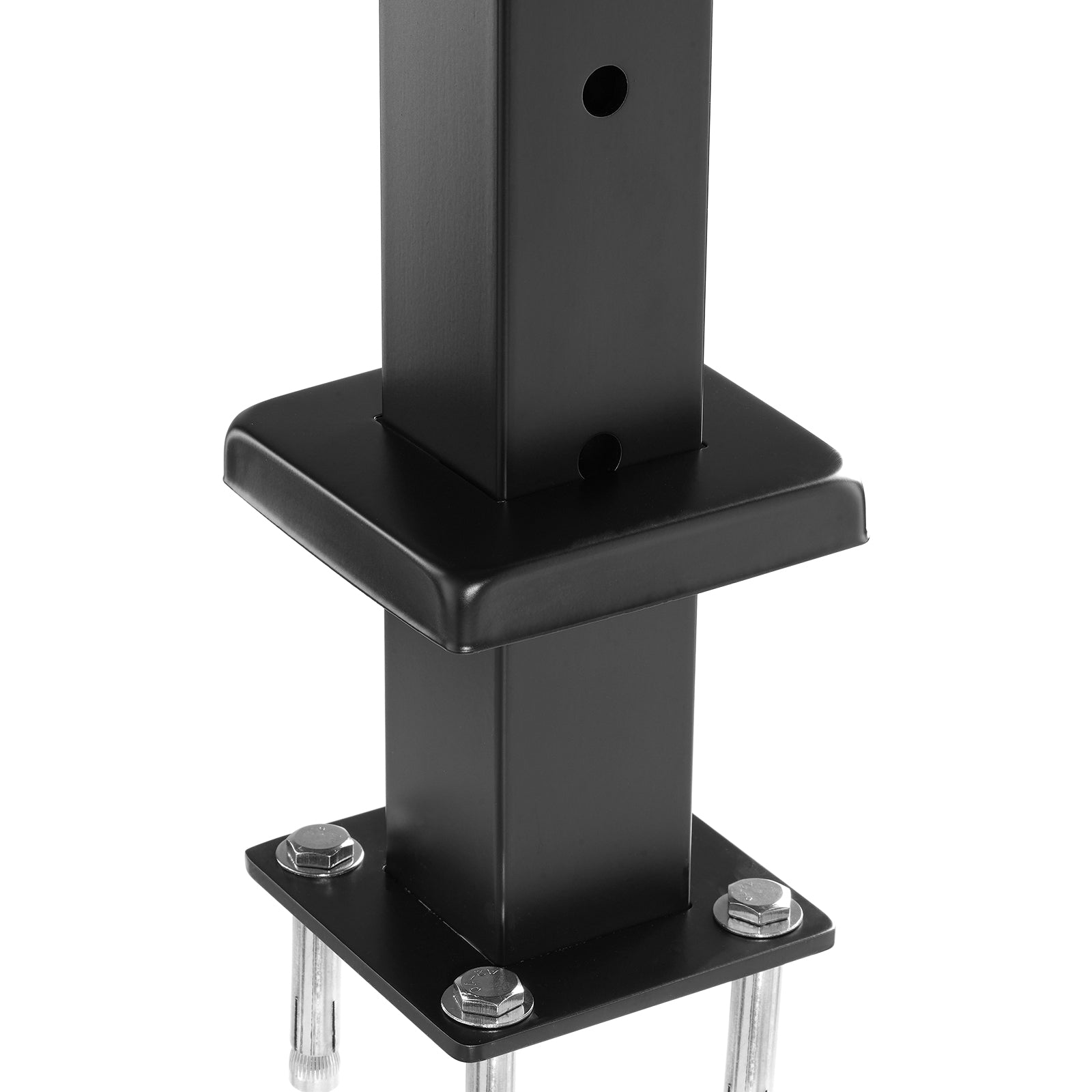 4-Pack Cable Railing Post, 36x2x2 In Horizontal-Hole Deck Railing Post with Pre-Drilled Holes, Stainless Steel Cable Rail Post with Horizontal and Curved Bracket, Black, 4JZLGZXHS914MY65M001V0