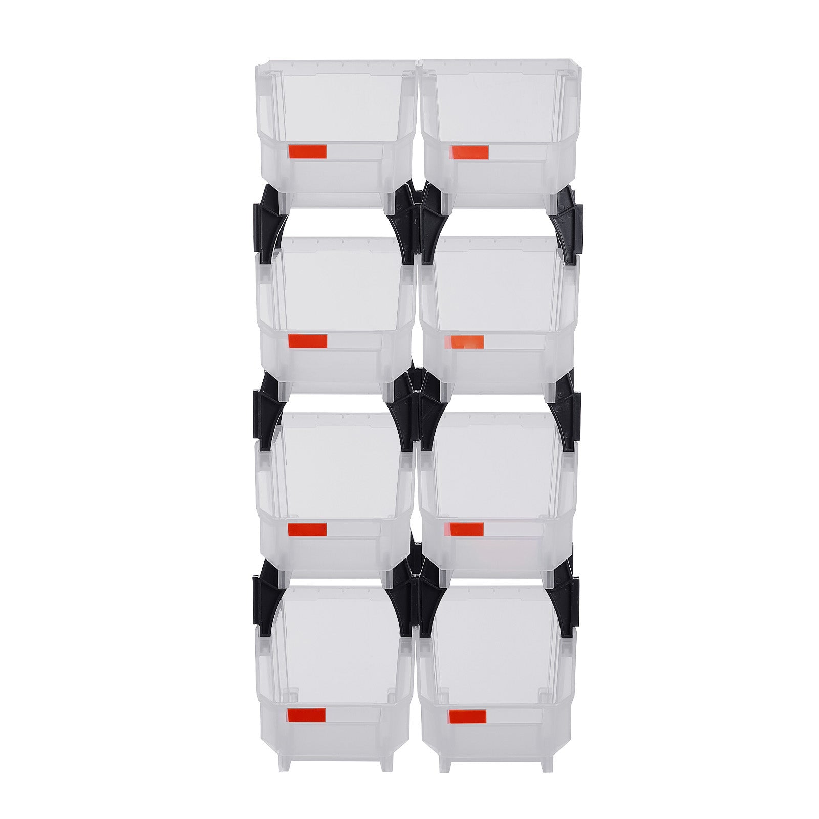 Plastic Stackable Storage Bins, 10.9 x 5.5 x 5.1 inch (8 Pack), Plastic Containers for Organizing & Storage Bins for Closet, Garage, Small Parts, Office Supplies, Other Accessories, Transparent