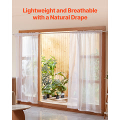 Sheer Curtains 52 W x 84 L inches 2 Panels Window Drapes Rod Pocket Polyester