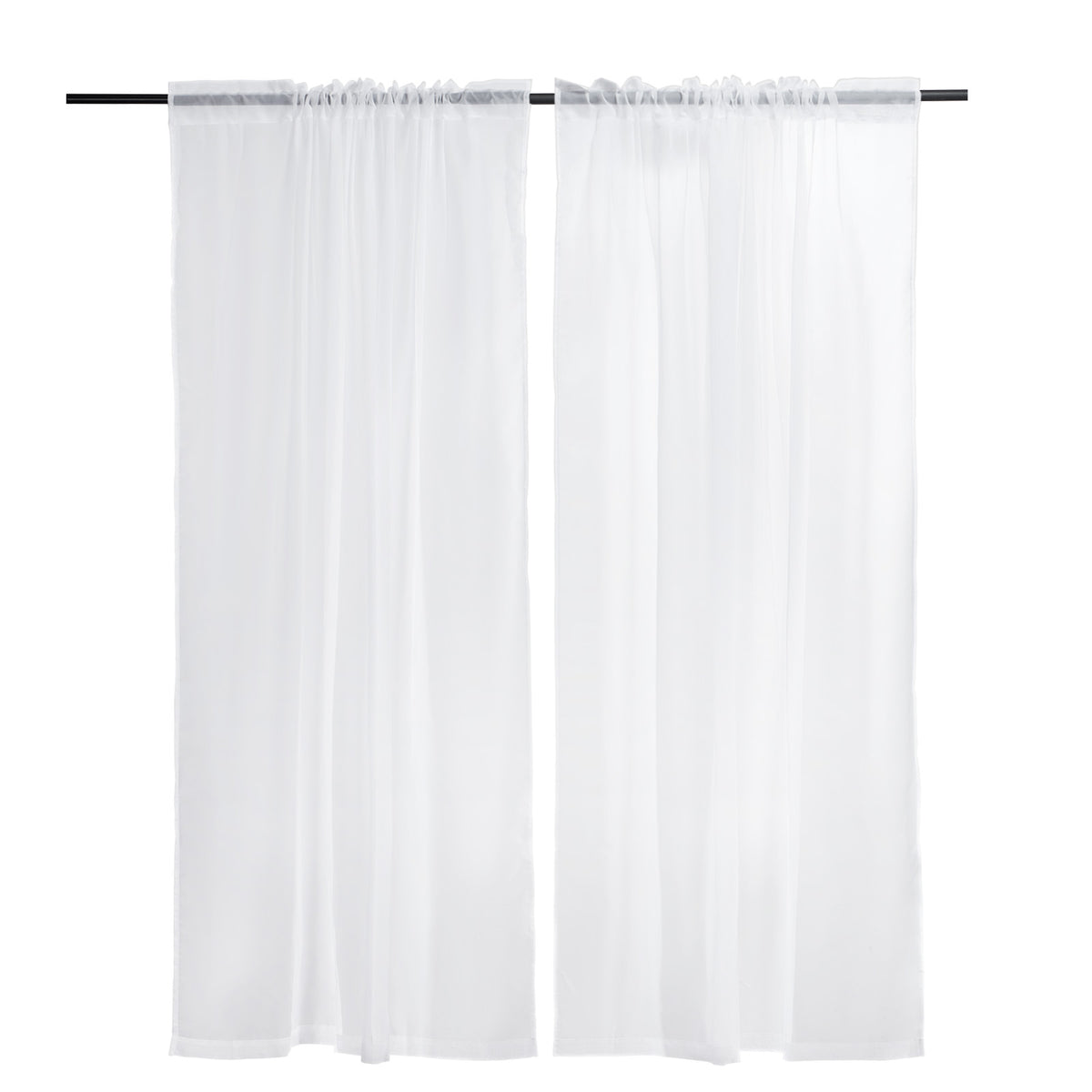 Sheer Curtains 52 W x 84 L inches 2 Panels Window Drapes Rod Pocket Polyester