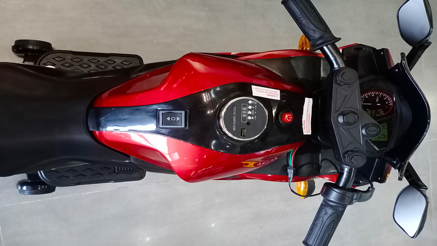 Kids Motorcycle 12 V Motorcycle For Kids 3-8 Years Boys Girls,Kids Motorcycle Ride On Toy With Training  Wheels/Manual Throttle/ Drive By Hand /Lighting  Wheels