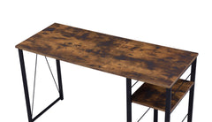 Vadna Weathered Oak & Black Finish Writing Desk