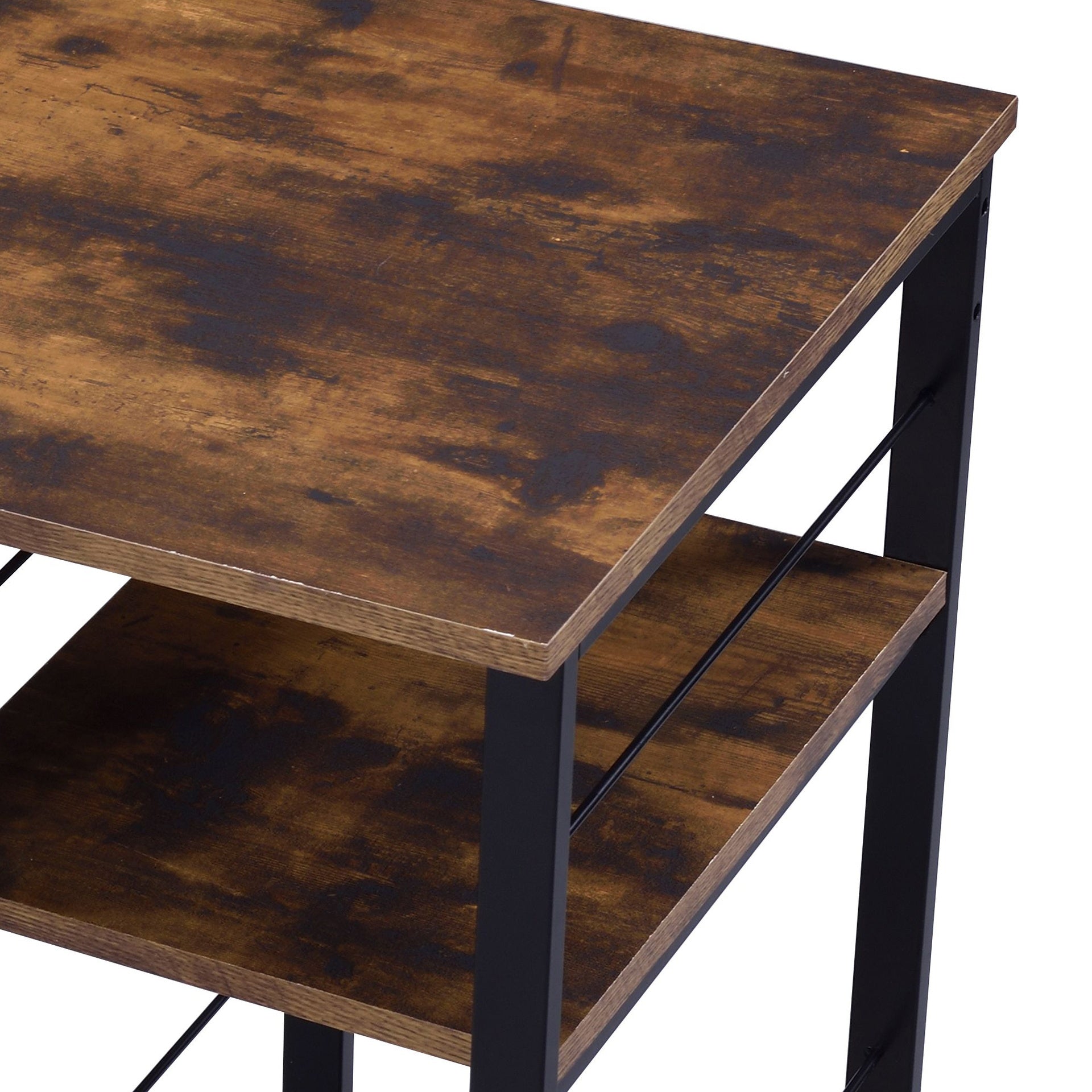 Vadna Weathered Oak & Black Finish Writing Desk