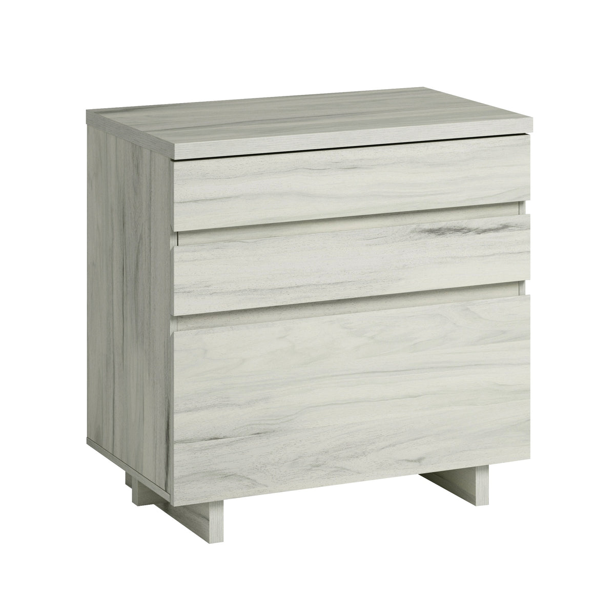 Lateral File with Large Drawers, Off White and Gray finish