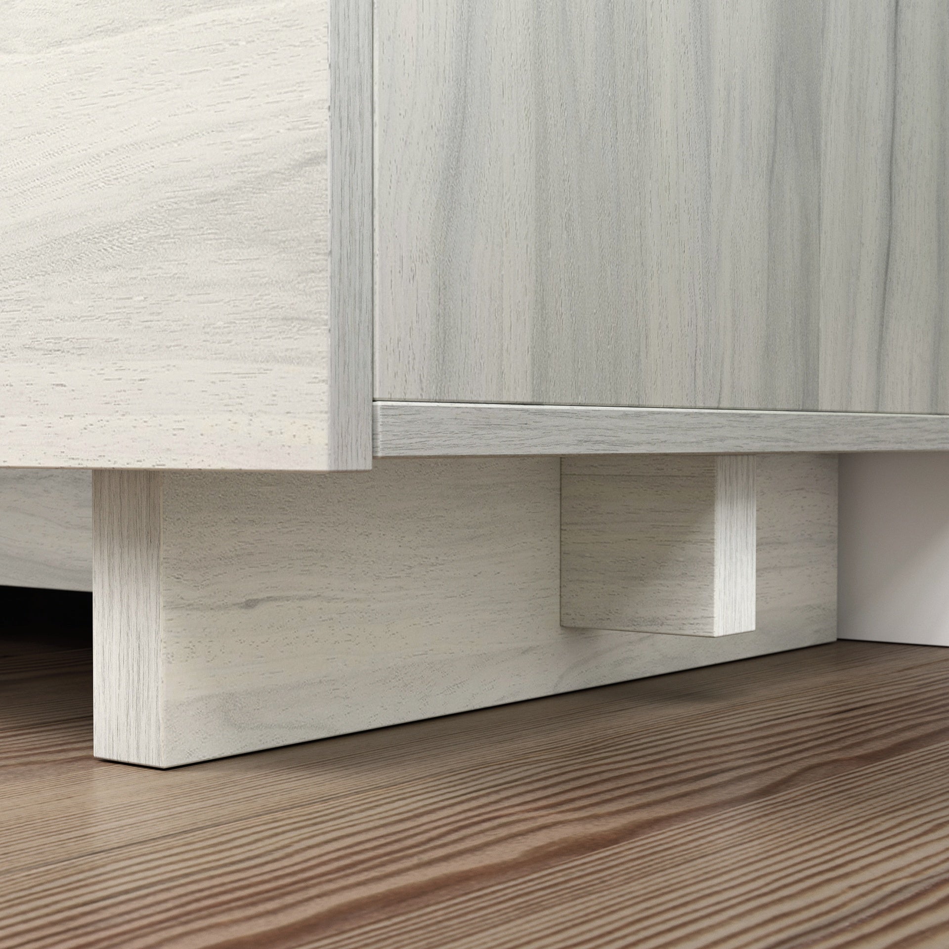 Lateral File with Large Drawers, Off White and Gray finish