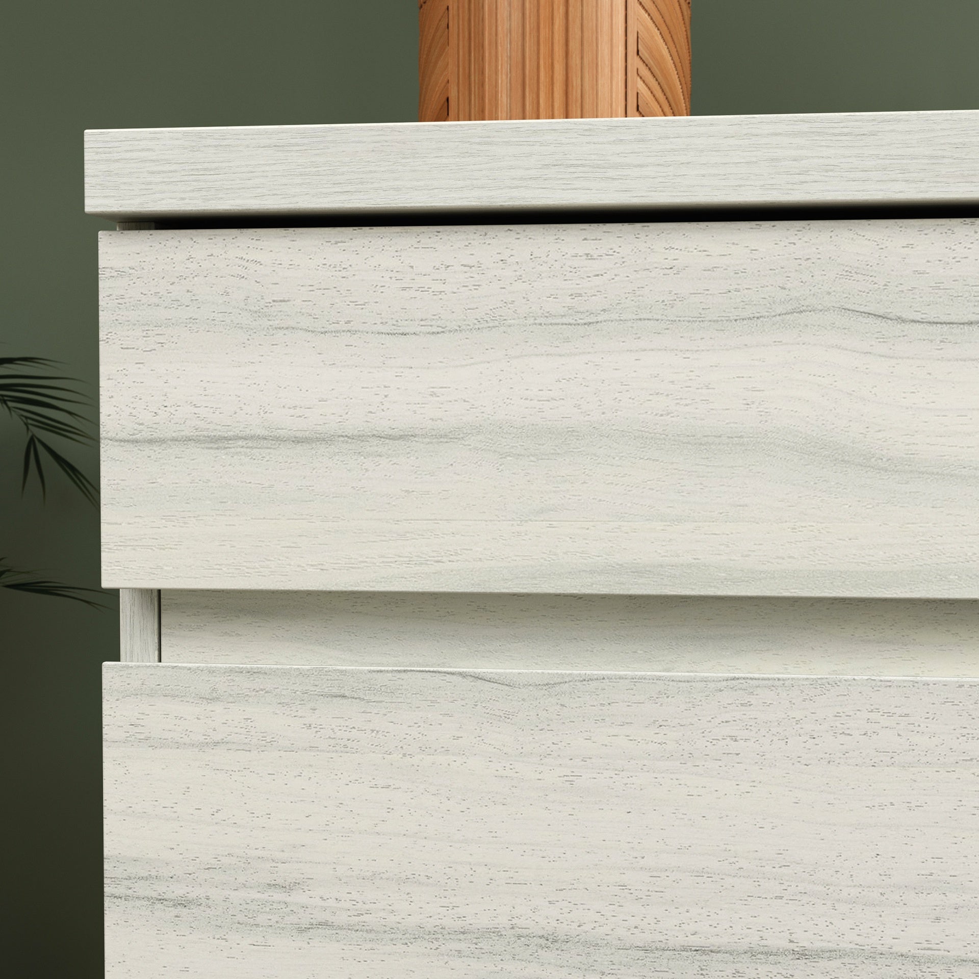 Lateral File with Large Drawers, Off White and Gray finish