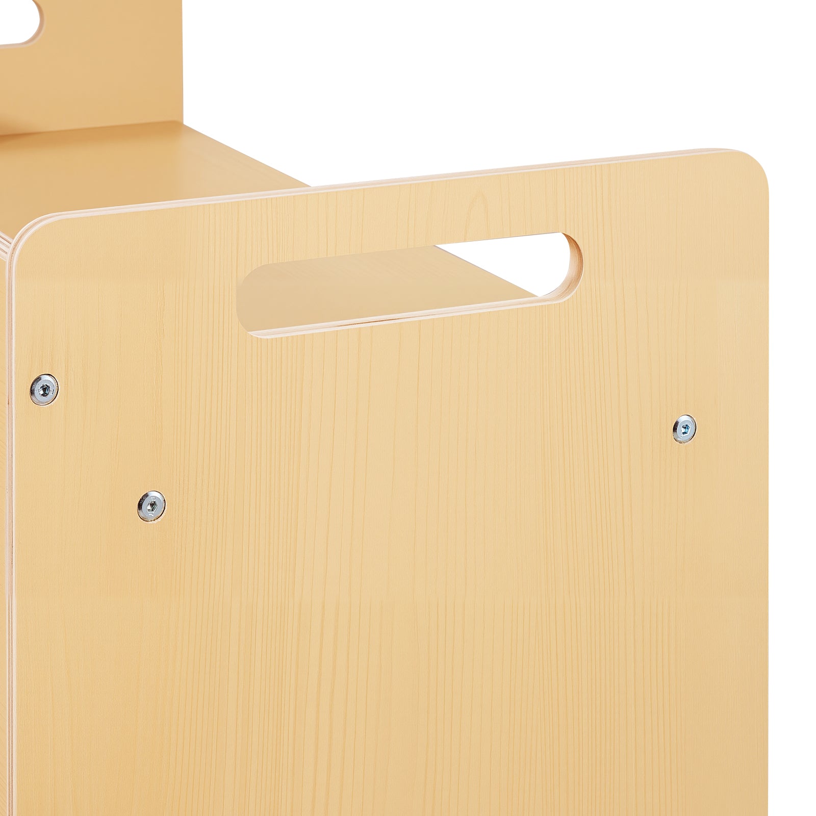 Montessori Weaning Table and Chair Set, Wooden Toddler Table and Chair Set with 2 Chairs, Adjustable Height Montessori Chair and Activity Table, Ideal for Reading, Eating, Playing - Natural