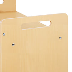 Montessori Weaning Table and Chair Set, Wooden Toddler Table and Chair Set with 2 Chairs, Adjustable Height Montessori Chair and Activity Table, Ideal for Reading, Eating, Playing - Natural