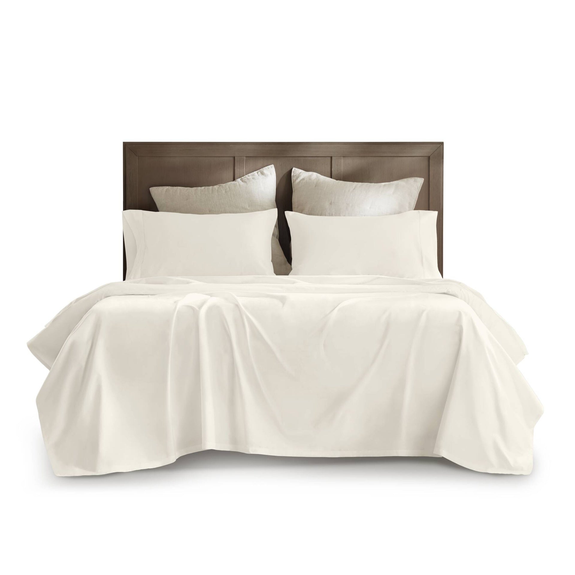 4 Pieces King Sateen Sheet Set,Ivory