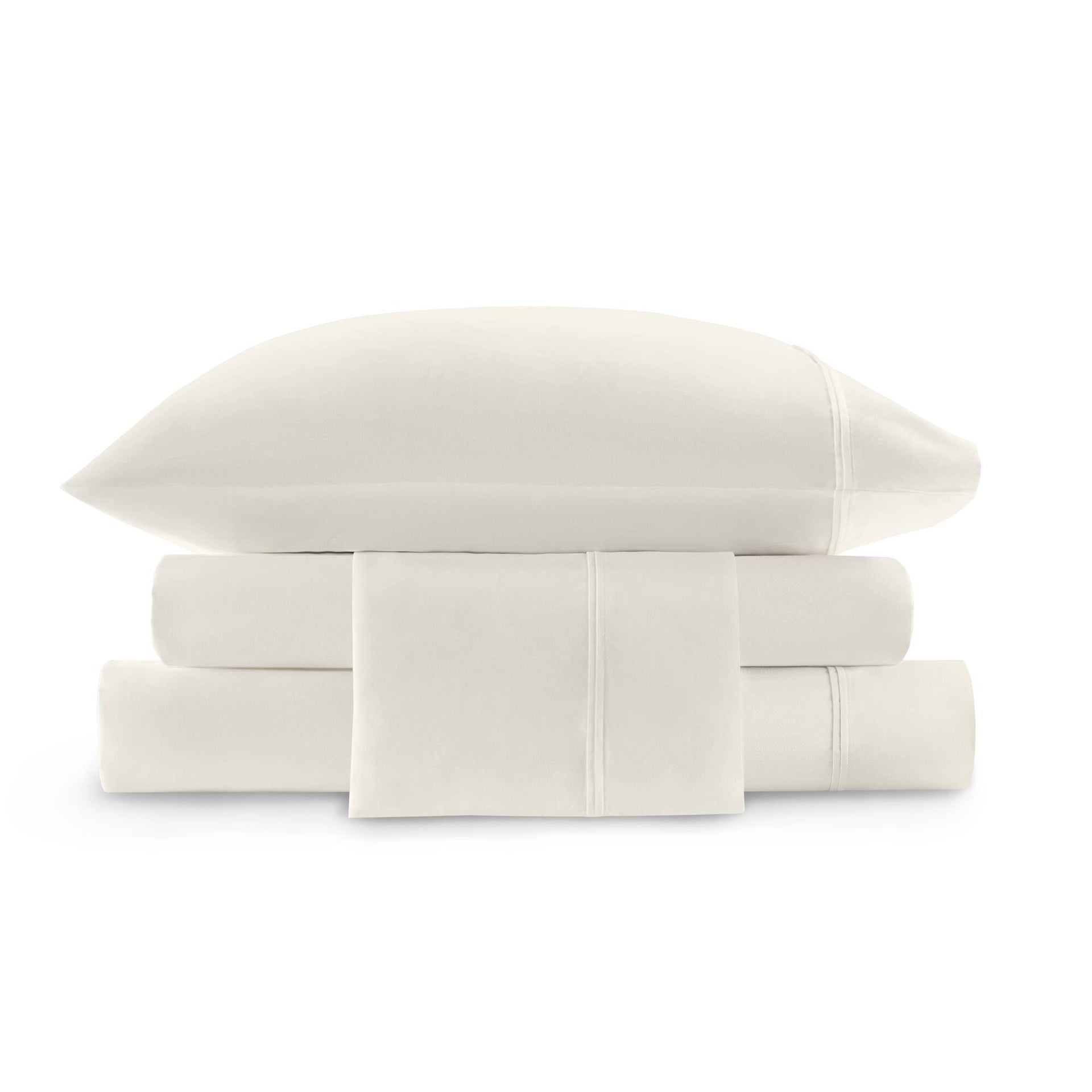 4 Pieces King Sateen Sheet Set,Ivory
