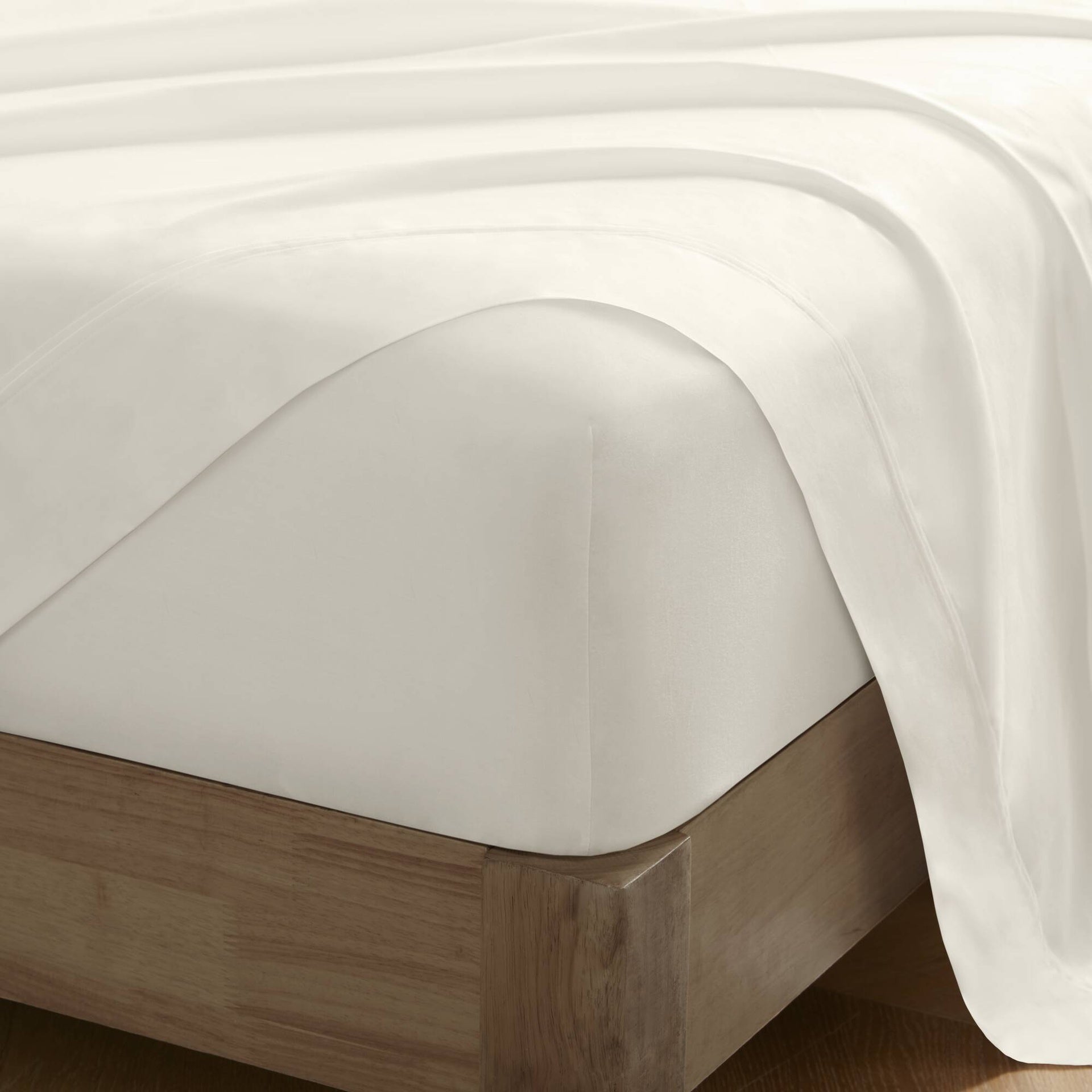 4 Pieces King Sateen Sheet Set,Ivory