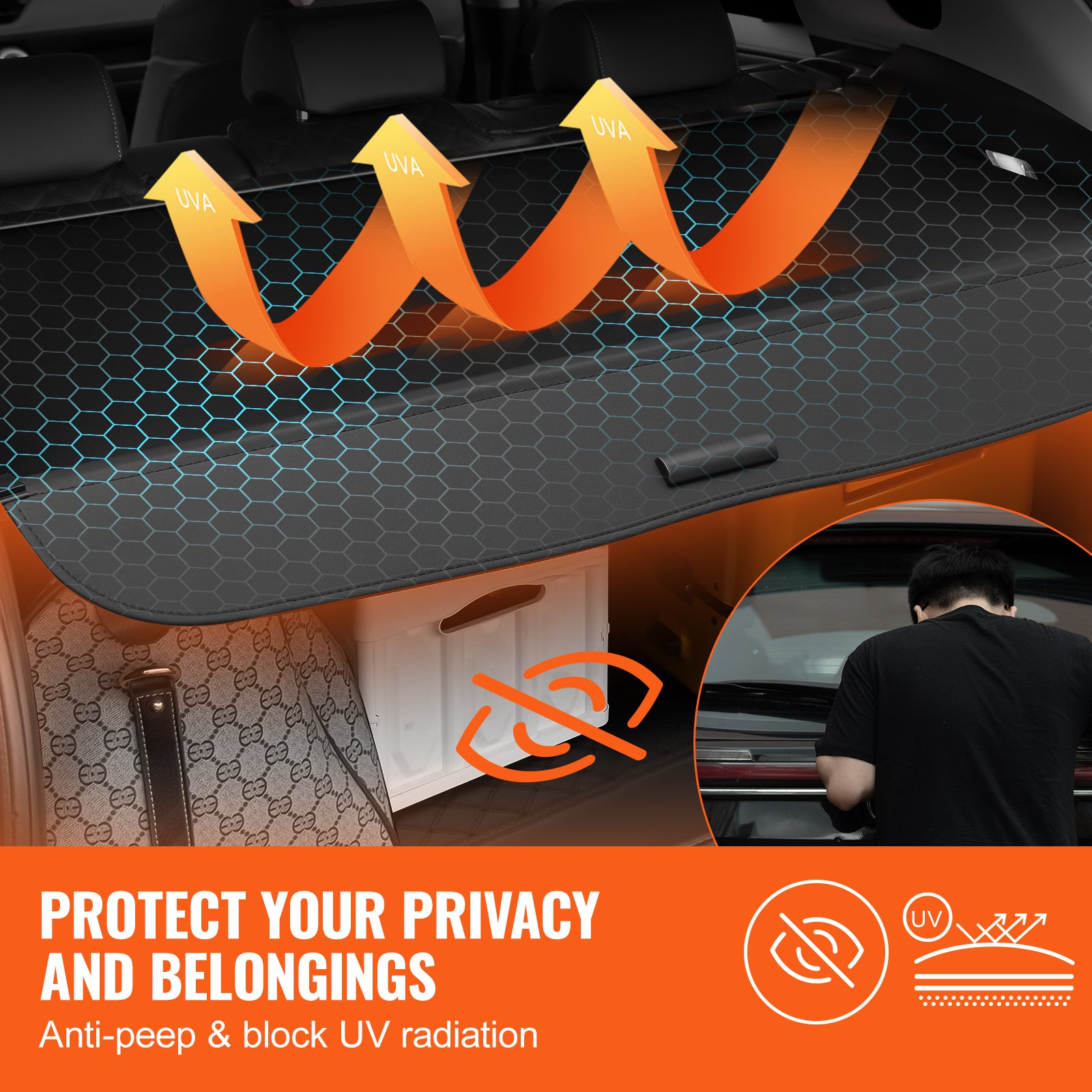 Retractable Cargo Cover for Honda CRV 2023-2024 Upgraded Rear Trunk Cover