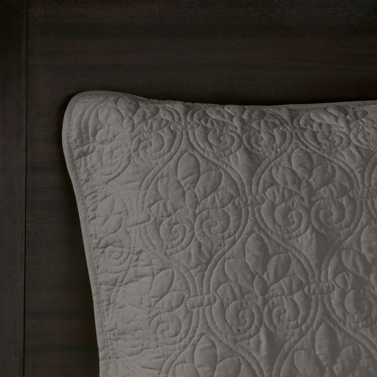 Reversible Bedspread Set Dark Grey Queen