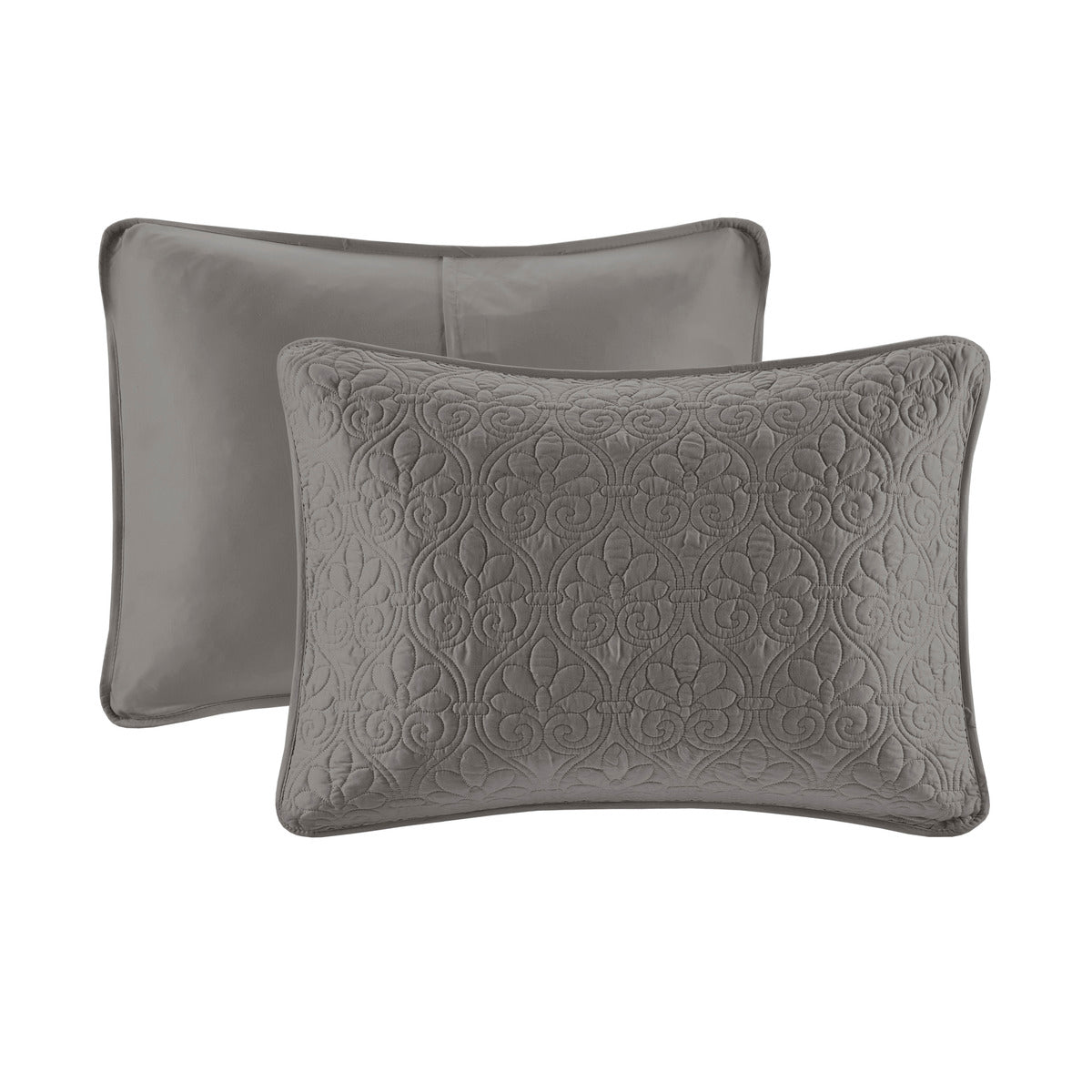 Reversible Bedspread Set Dark Grey Queen