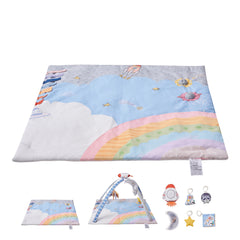Baby Play Gym Mat Tummy Time Activity Mat with 6 Sensory Toys 35.0" x 35.0"