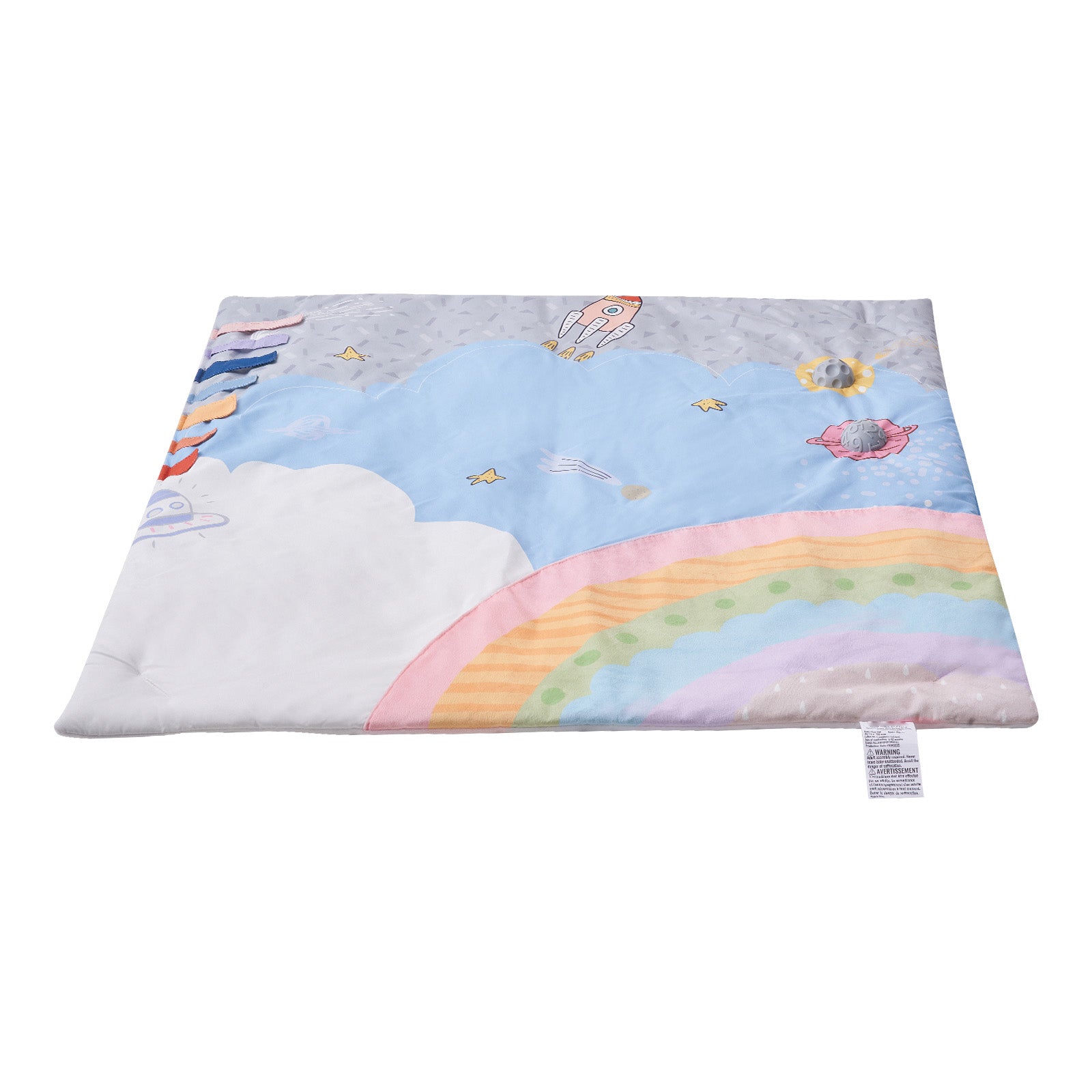 Baby Play Gym Mat Tummy Time Activity Mat with 6 Sensory Toys 35.0" x 35.0"