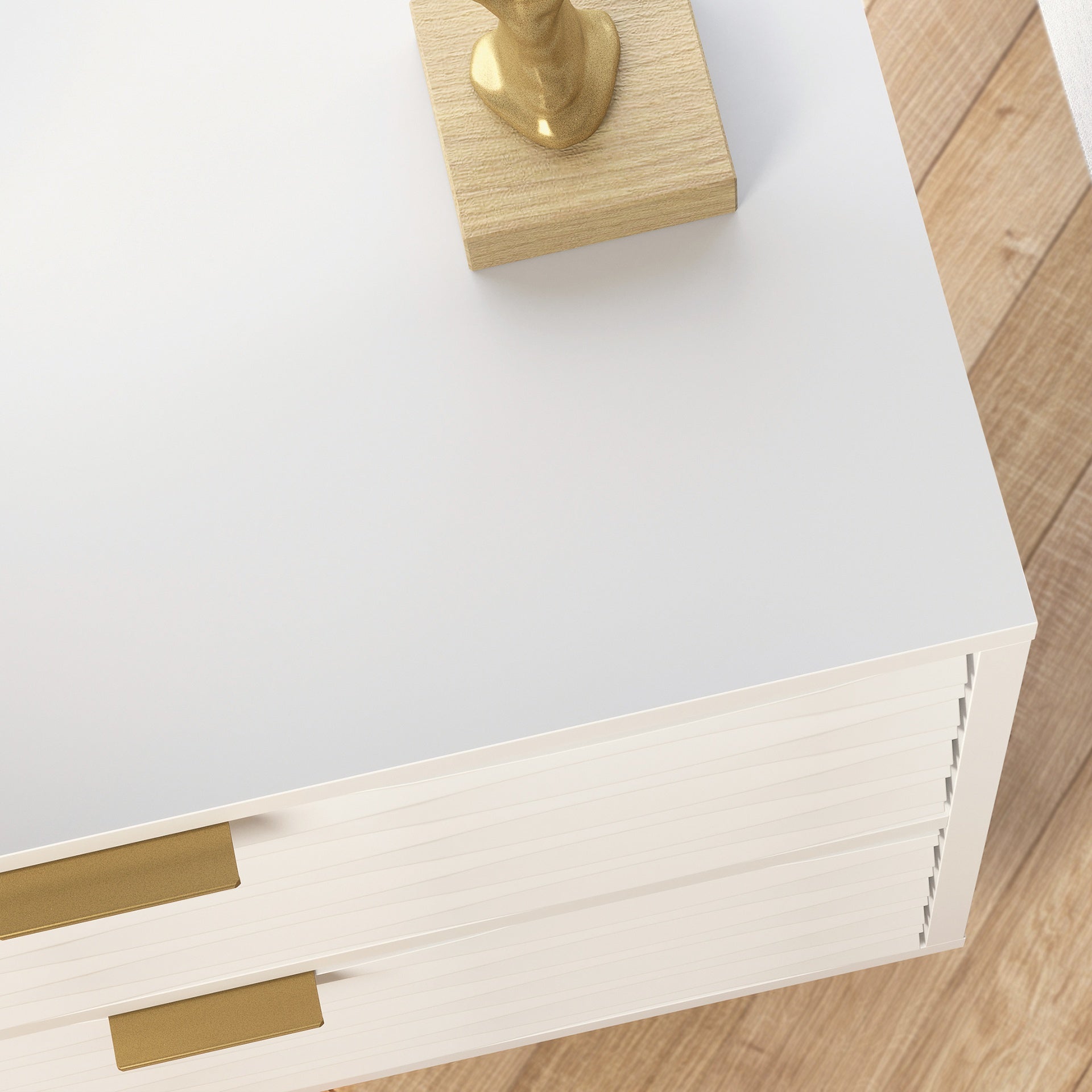 Coastal Nightstands with 2 Spacious Drawers, White finish