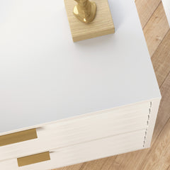 Coastal Nightstands with 2 Spacious Drawers, White finish