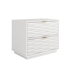 Coastal Nightstands with 2 Spacious Drawers, White finish