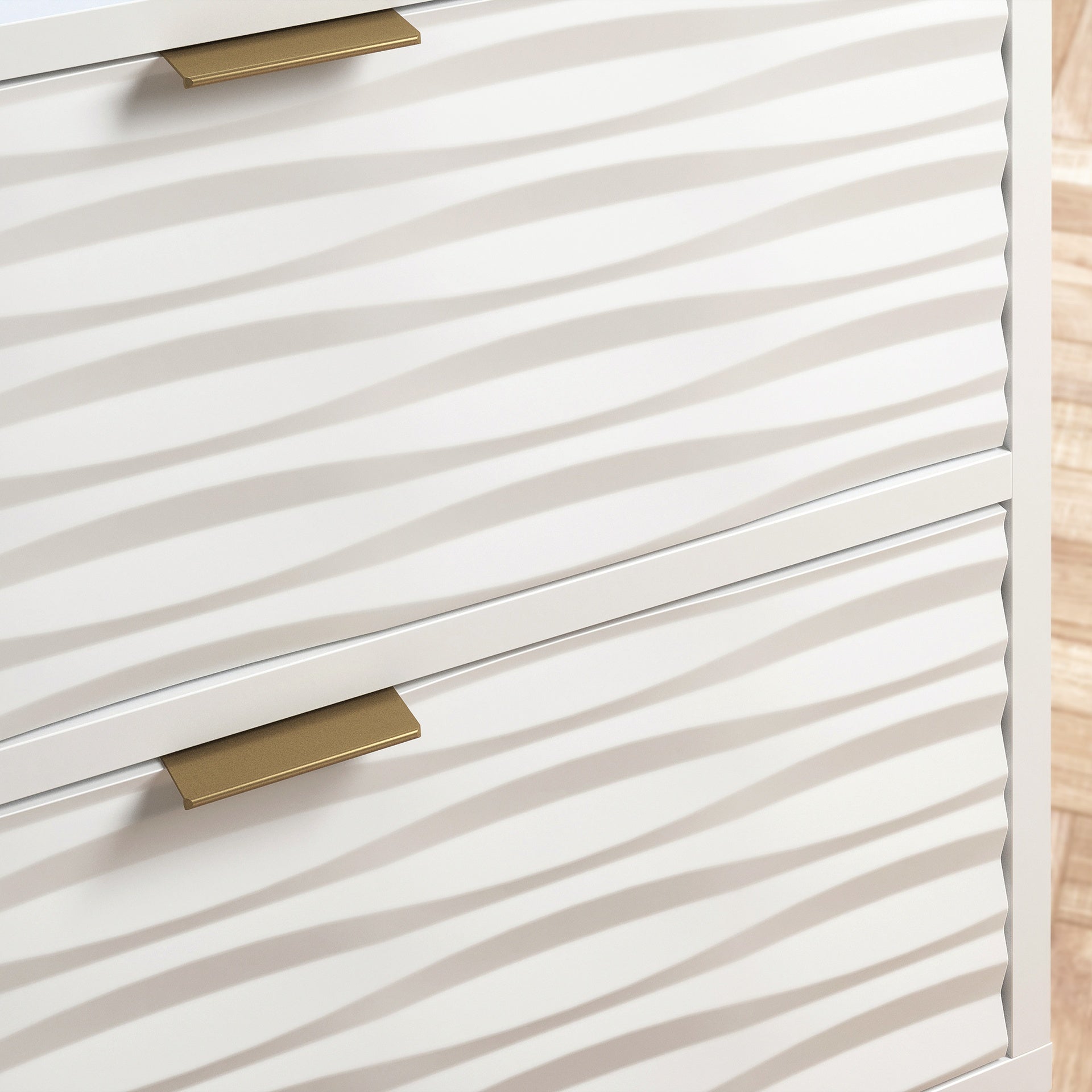 Coastal Nightstands with 2 Spacious Drawers, White finish