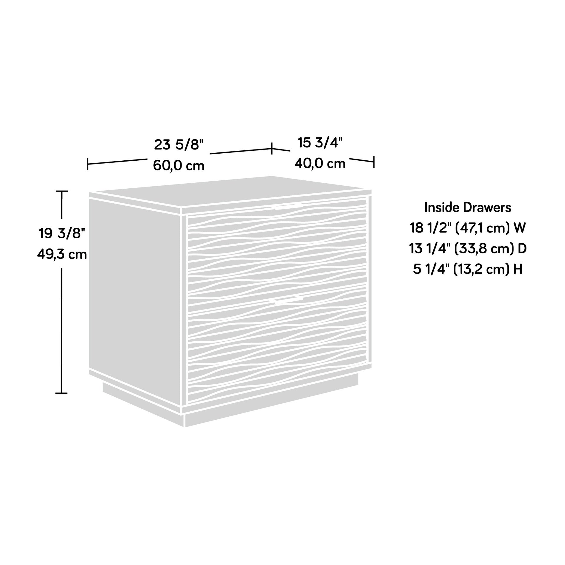 Coastal Nightstands with 2 Spacious Drawers, White finish