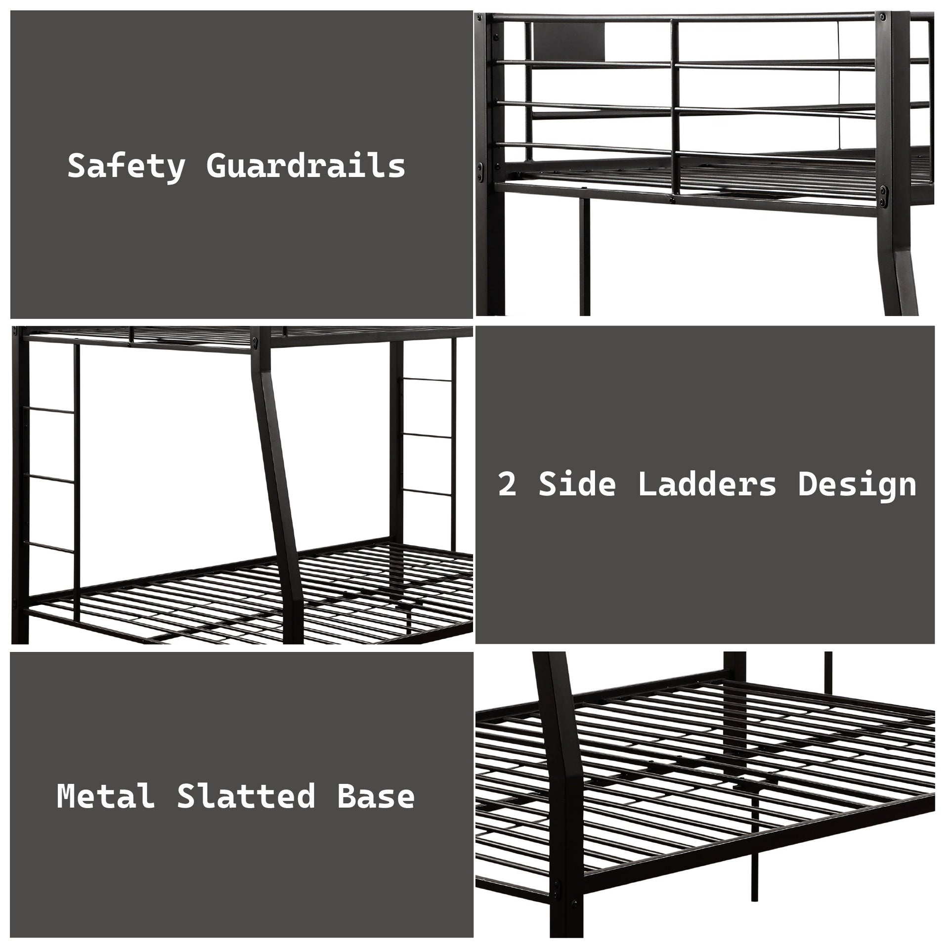Limbra Sandy Black Finish Full XL/Queen Bunk Bed