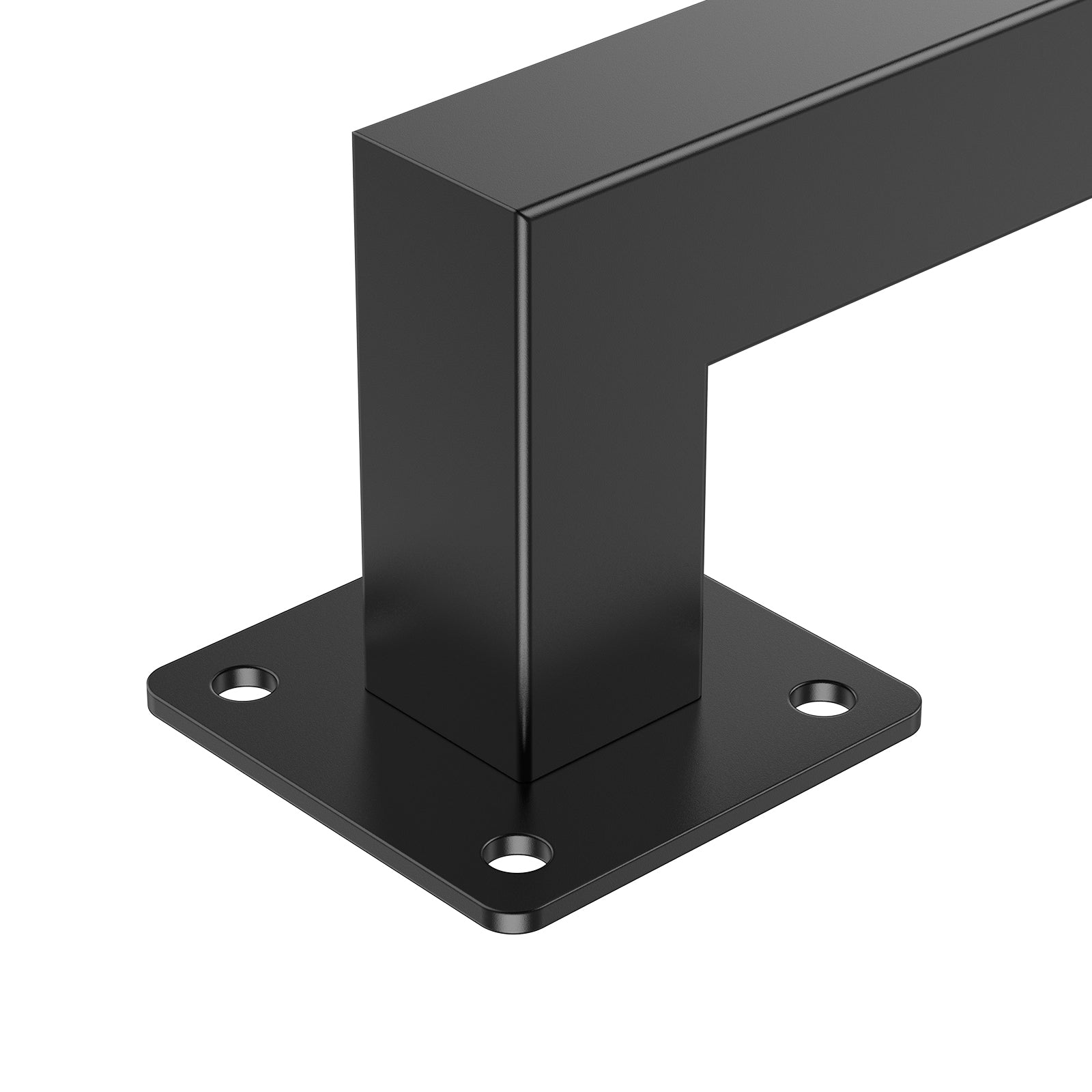 4ft Wall Mounted Stair Handrail Black Iron 250lbs Load Capacity Square Tube