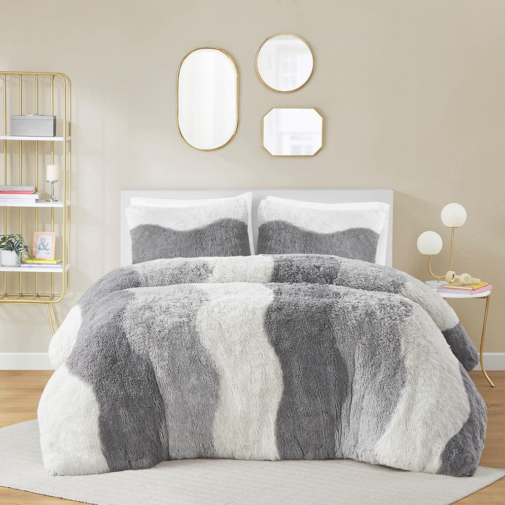 Twin/Twin XL Ombre Shaggy Faux Fur Comforter Set