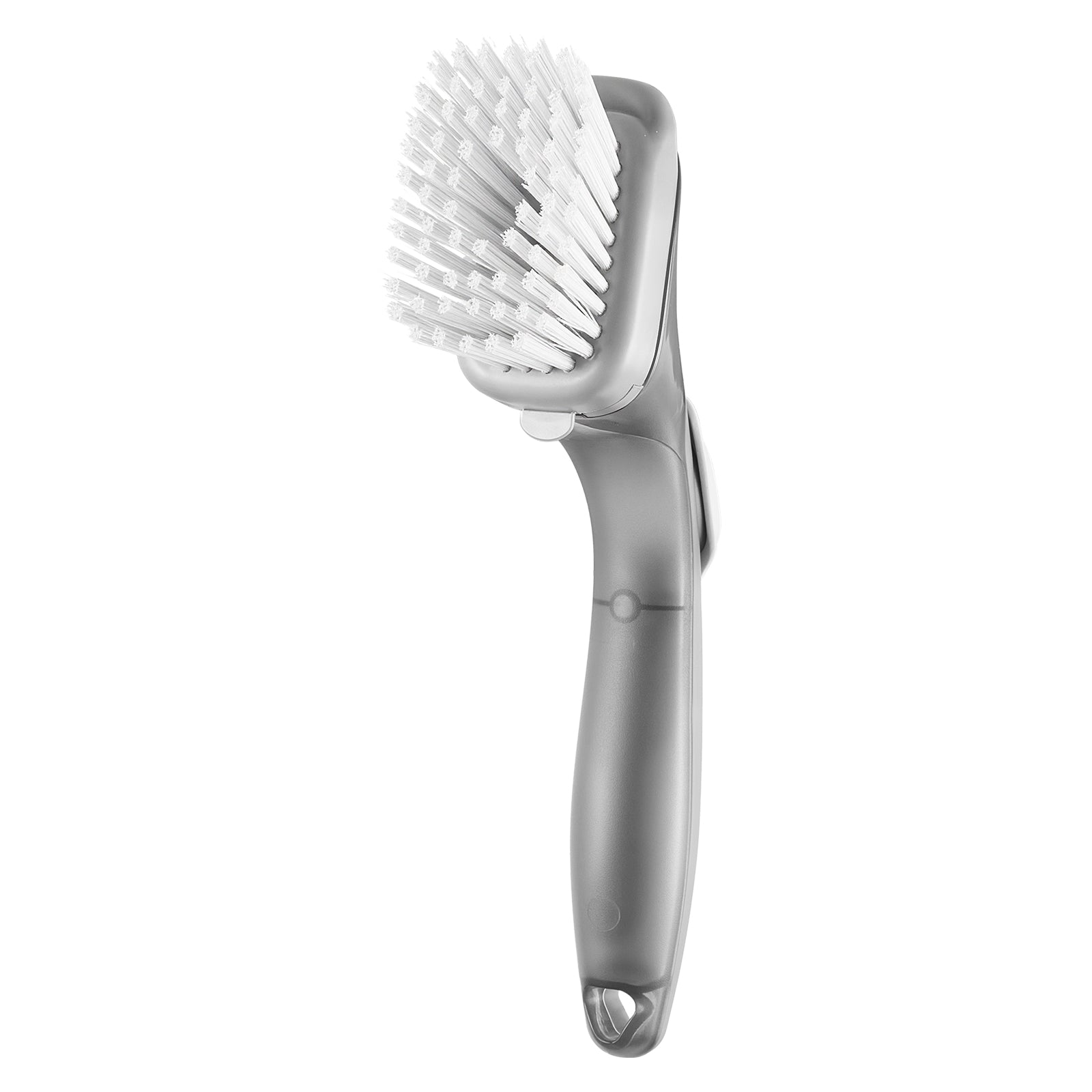 Soap Dispensing Dish Brush, Kitchen Scrub Brushes with 3 Brush Heads, Dish Cleaning Brushes with PP Handle and Curved Bristles, Ideal for Pots, Pans, Sink and Stove