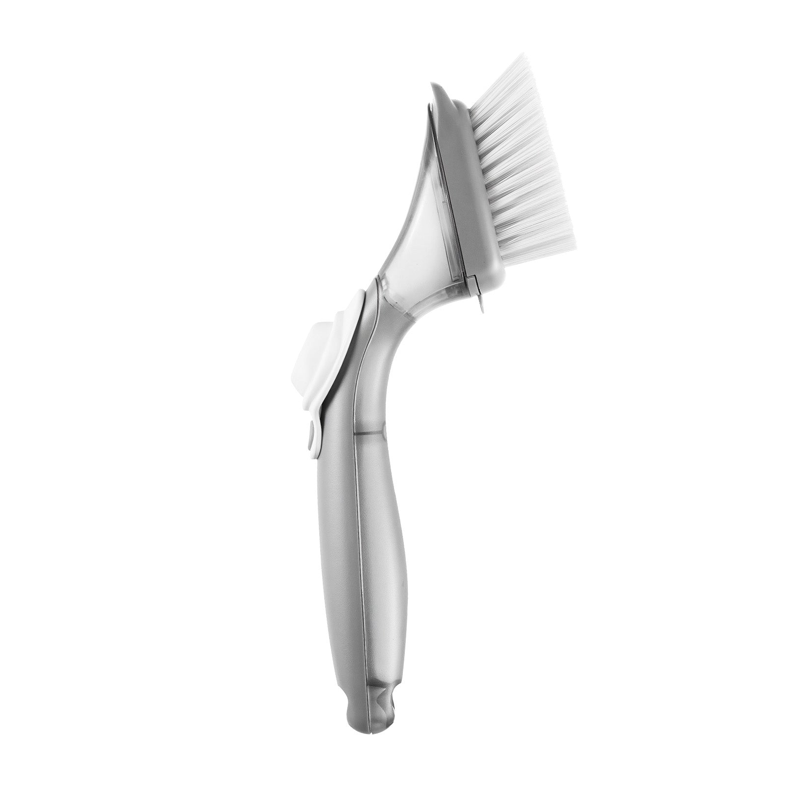 Soap Dispensing Dish Brush, Kitchen Scrub Brushes with 3 Brush Heads, Dish Cleaning Brushes with PP Handle and Curved Bristles, Ideal for Pots, Pans, Sink and Stove