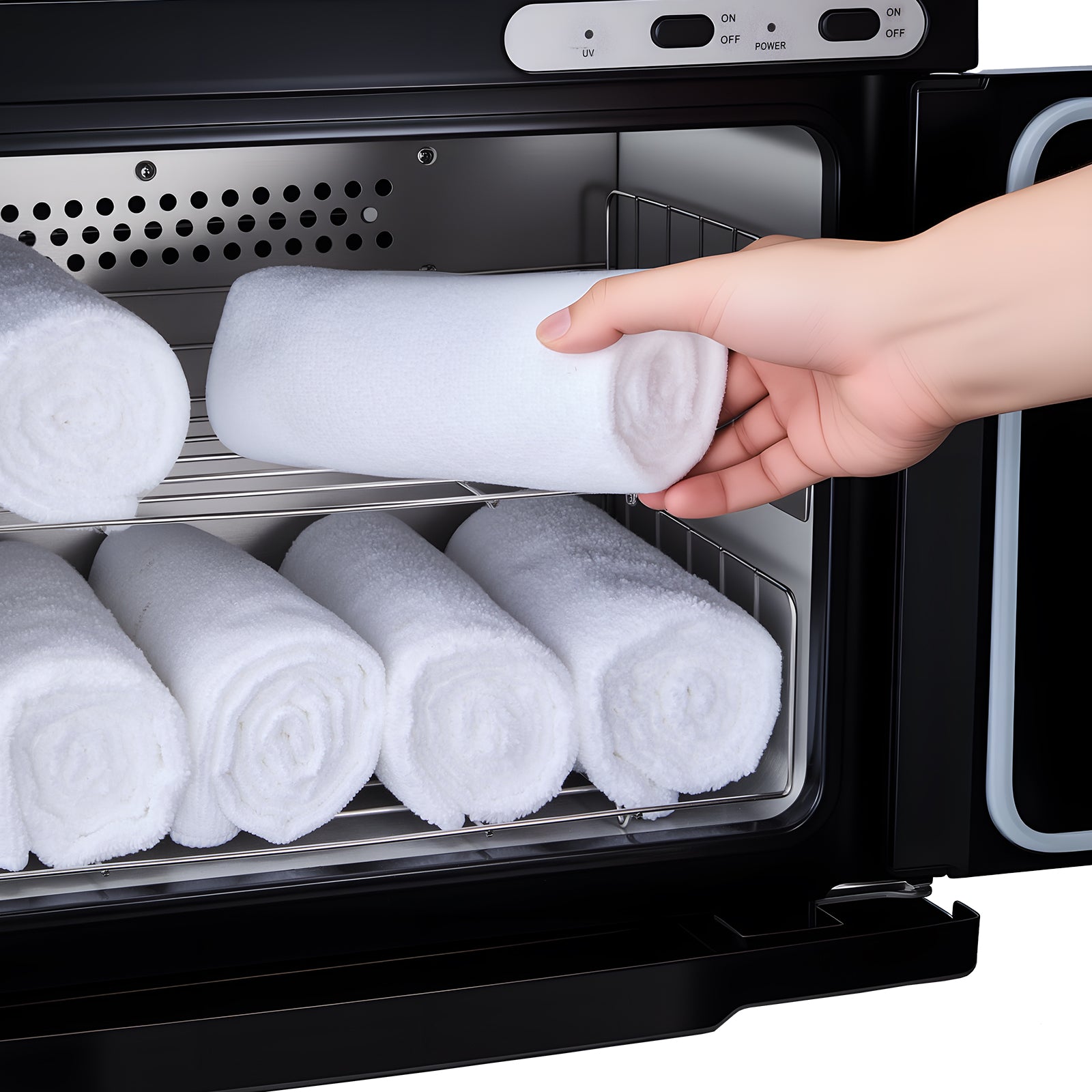 Hot Towel Warmer, 5 gal Large Towel Warmer Cabinet with See Through Window, Clip & Stainless Steel Racks, Holds up 36 Towels, All-Round Heating Cabinet for Spa, Barber, Manicures, Massage, Salon