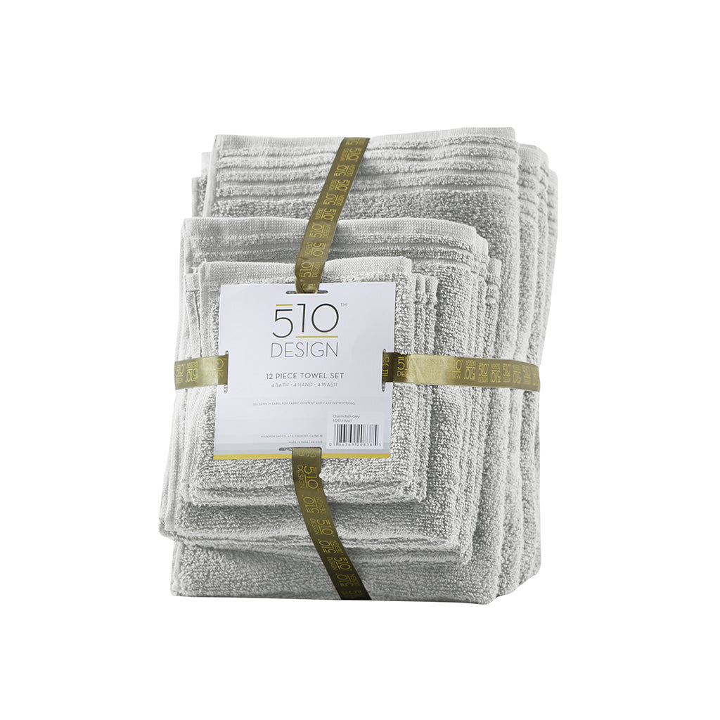 100% Cotton Quick Dry 12 Piece Bath Towel Set