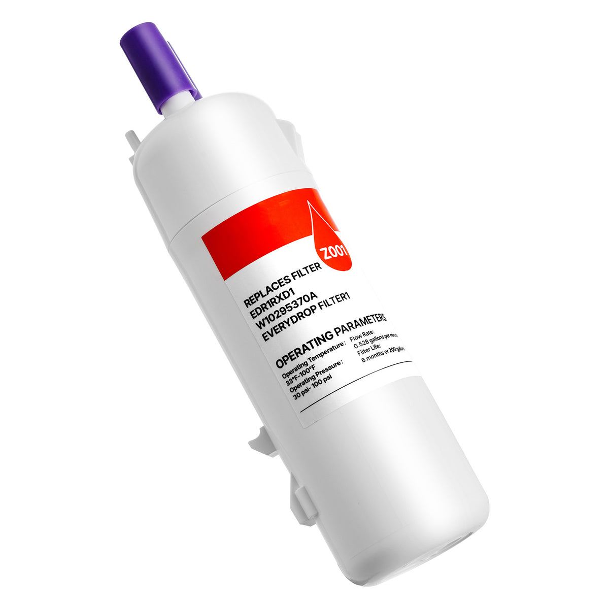 Refrigerator Water Filter Replacement EDR1RXD1 Remove 70+ Contaminants White