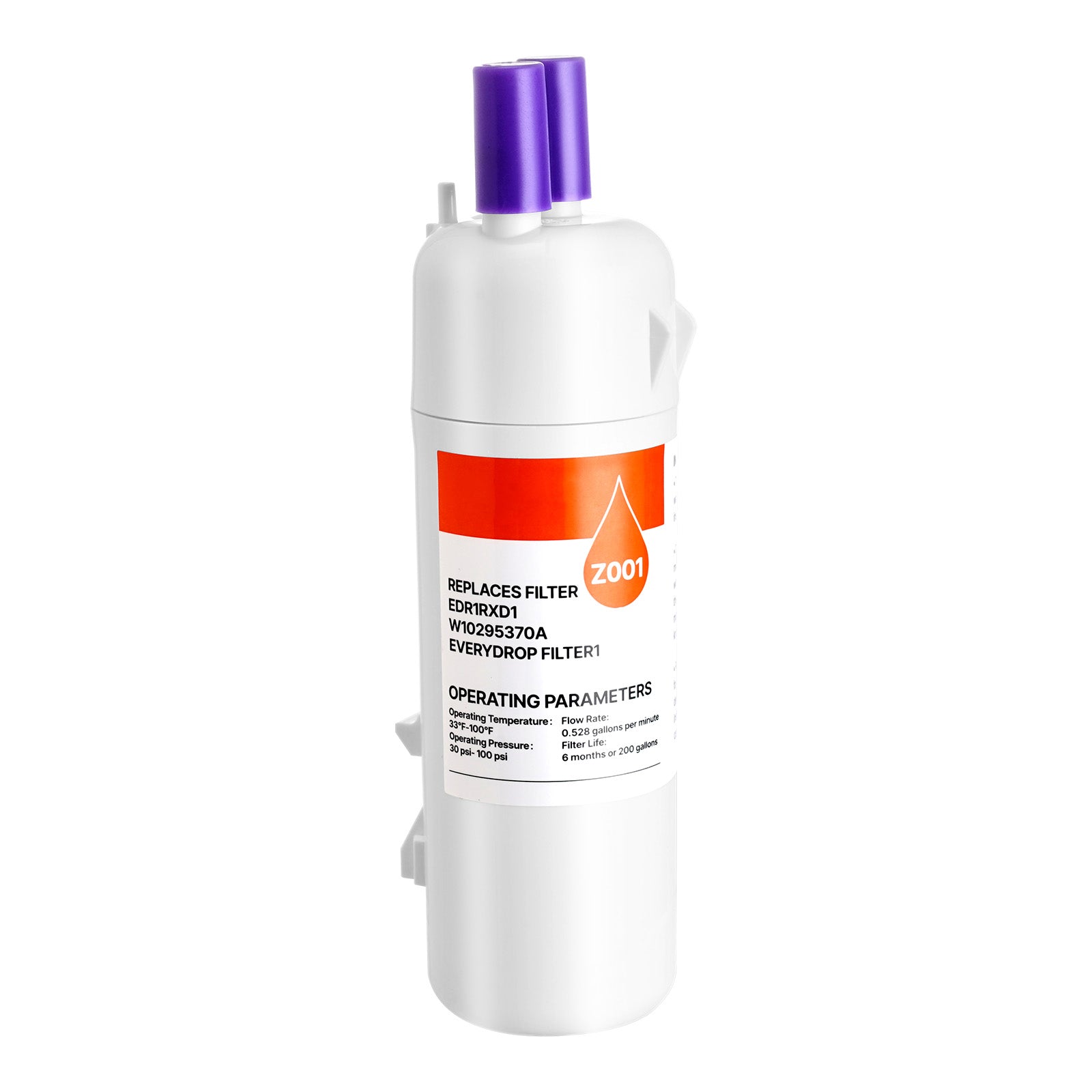 Refrigerator Water Filter Replacement EDR1RXD1 Remove 70+ Contaminants White