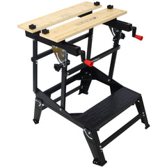 Multifunctional Workbench, Portable Foldable Workbench, Holds Up to 550 Pounds, with Adjustable Jaws, Vertical Clamping and Four Adjustable Rotating Pins, Suitable for DIY, Woodworking