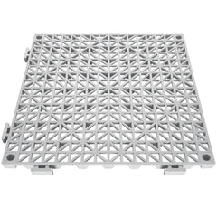 Modular Interlocking Cushion, 12 Pack 12" x 12" Splicing Drainage Mats, PVC Interlocking Drainage Floor Tiles, Non-Slip Drainage Holes for Restroom, Bathroom, Kitchen, Pool, Wet Areas, Gray