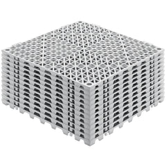 Modular Interlocking Cushion, 12 Pack 12" x 12" Splicing Drainage Mats, PVC Interlocking Drainage Floor Tiles, Non-Slip Drainage Holes for Restroom, Bathroom, Kitchen, Pool, Wet Areas, Gray
