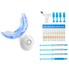 Teeth Whitening Kit with LED Light, 32 LED Accelerator Lights, Whitening Gel Syringe, Desensitizing Gel, and U-Shaped Tray, Wireless Portable Kit Fast and Effectively Removes Stubborn Stains