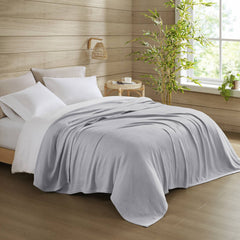 1-Piece Twin Rayon from Bamboo Cotton Blanket, Grey