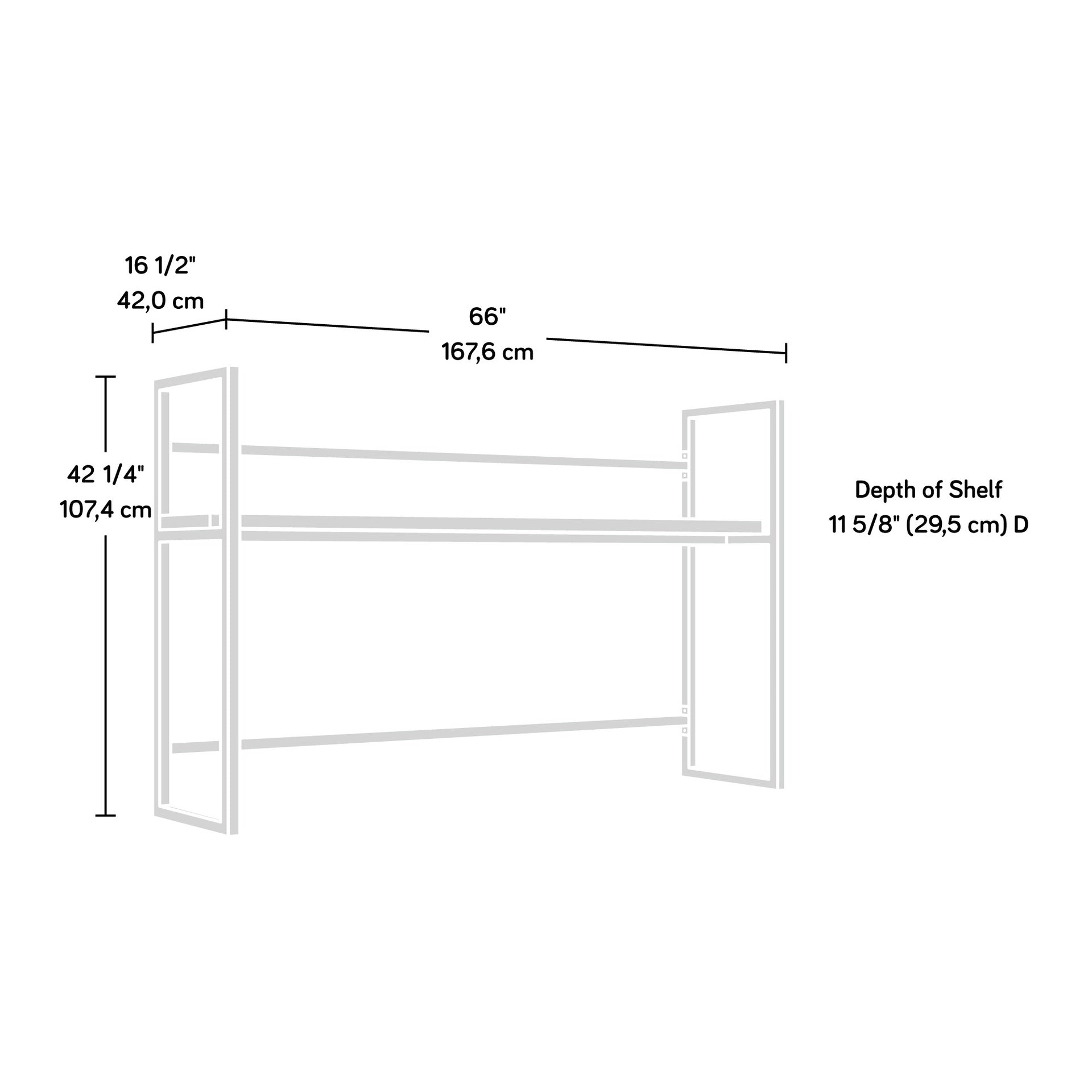 Credenza Hutch with Impact-Resistant Design, Brown finish