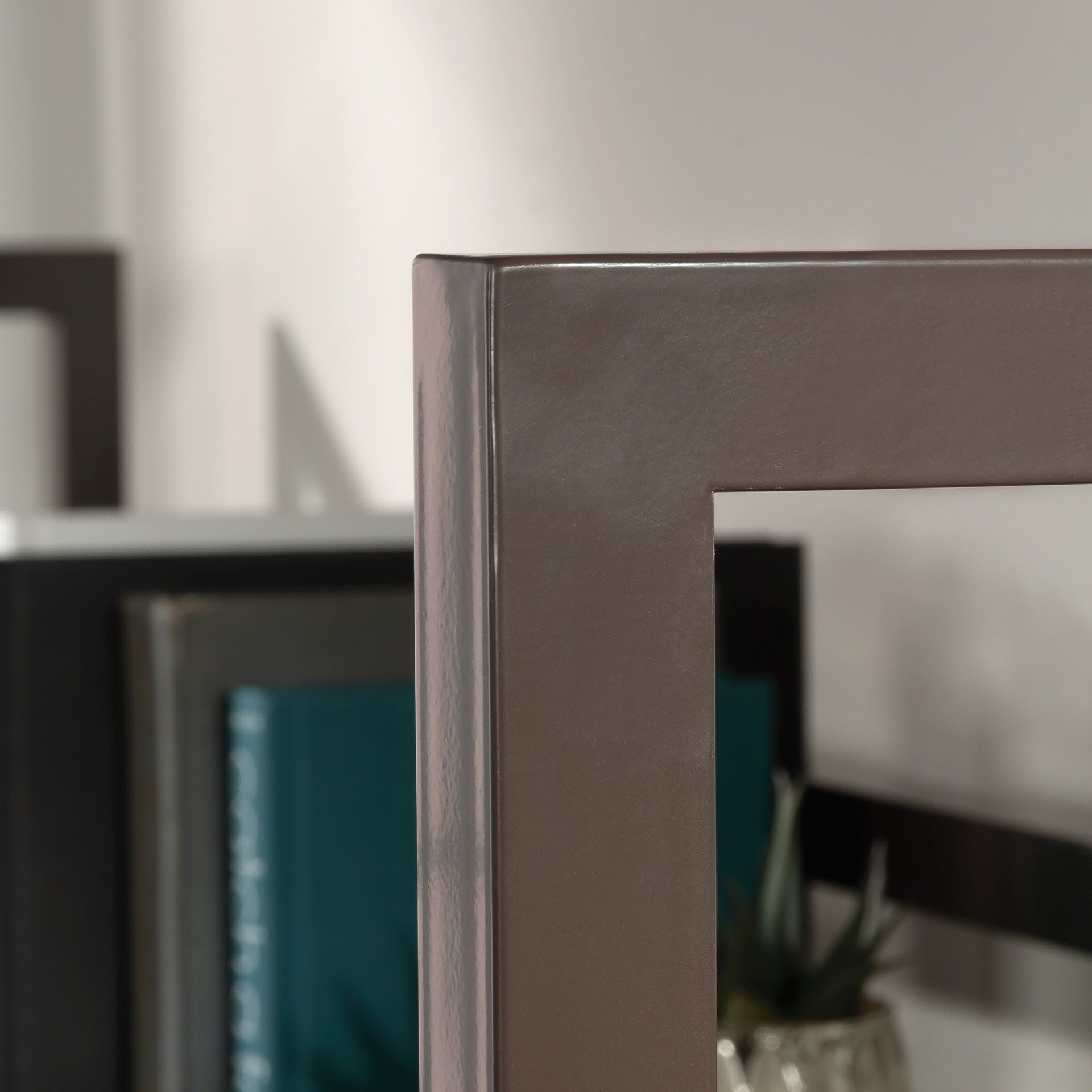 Credenza Hutch with Impact-Resistant Design, Brown finish