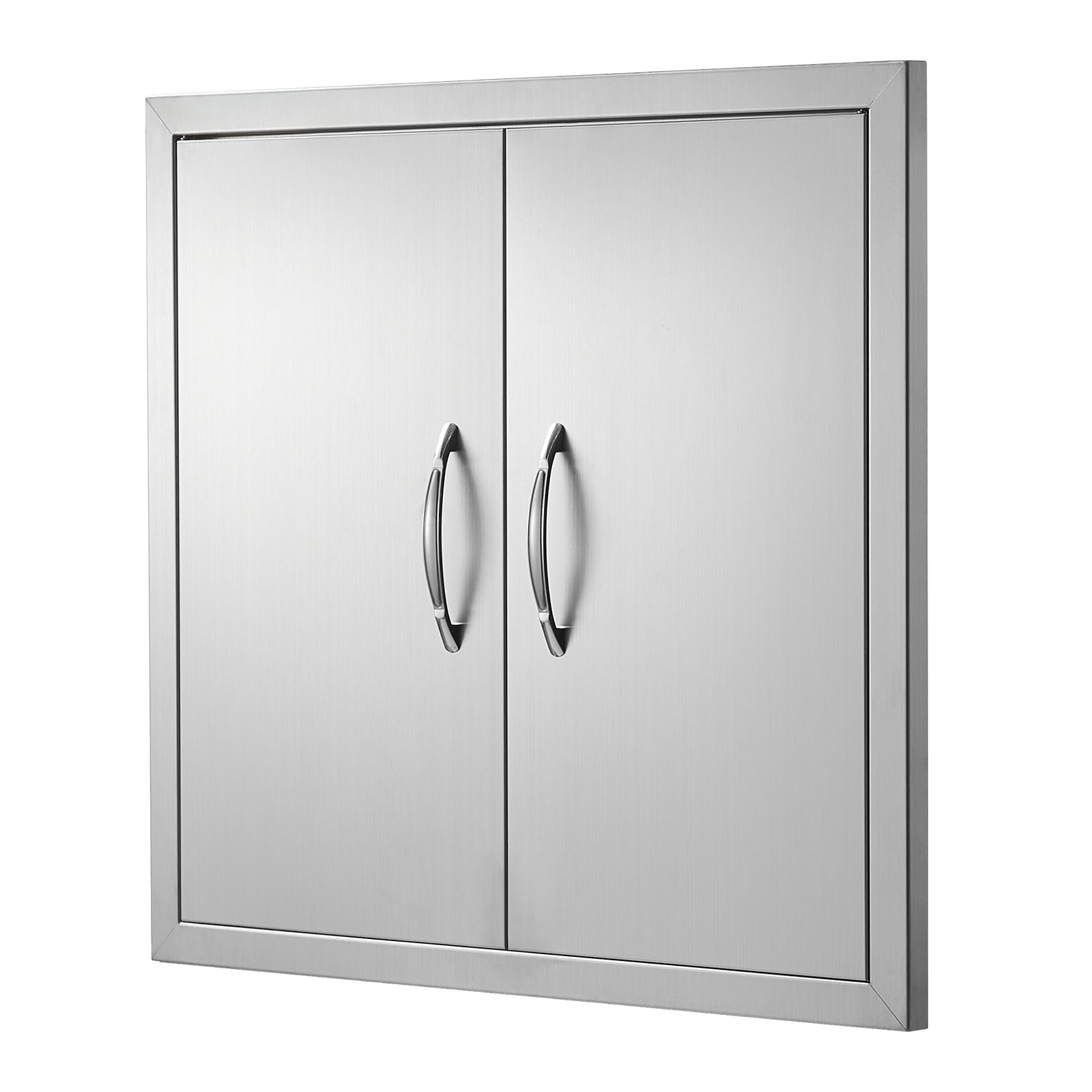 BBQ Access Door, 26W x 24H Inch Double Outdoor Kitchen Door, Stainless Steel Flush Mount Door, Wall Vertical Door with Handles, for BBQ Island, Grilling Station, Outside Cabinet