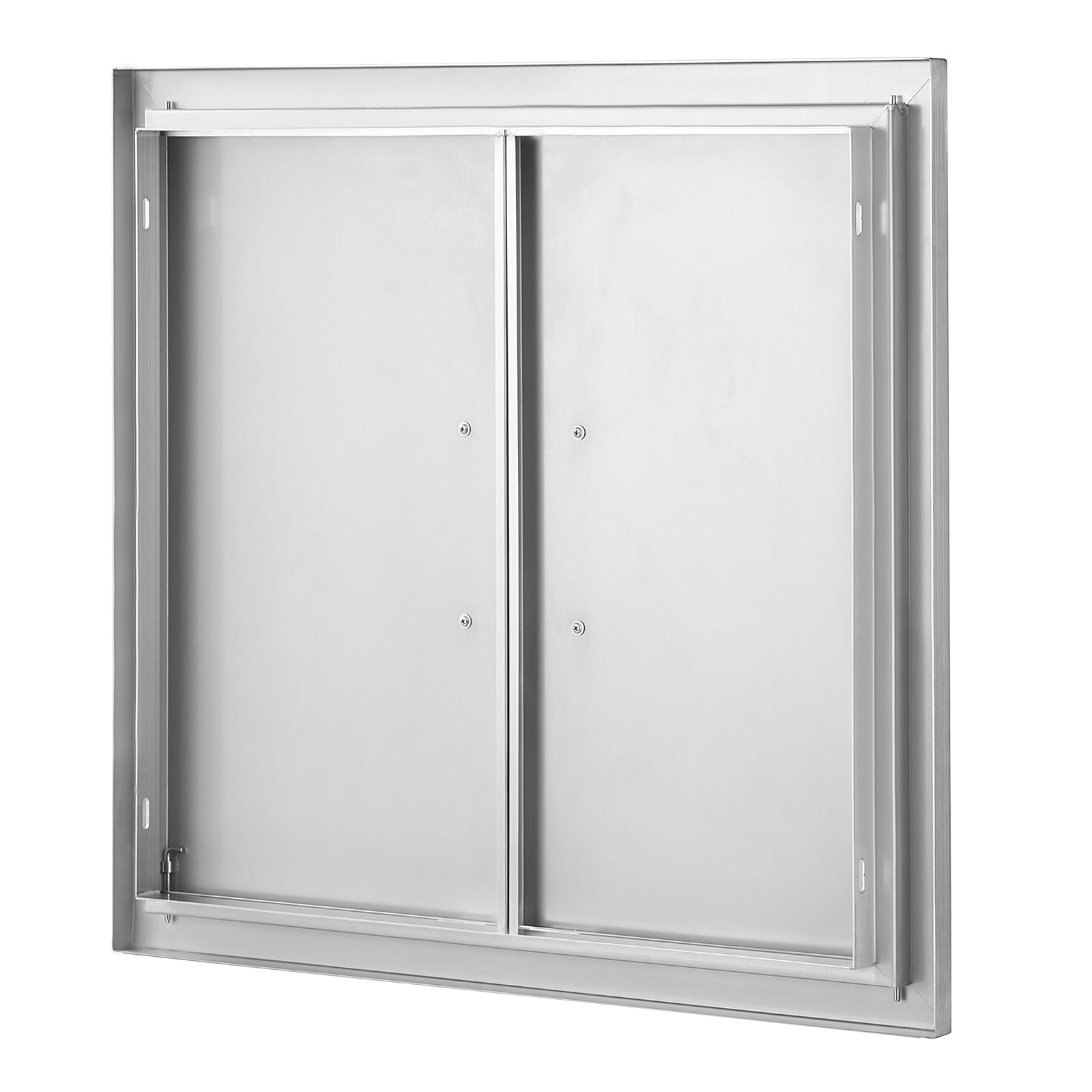 BBQ Access Door, 26W x 24H Inch Double Outdoor Kitchen Door, Stainless Steel Flush Mount Door, Wall Vertical Door with Handles, for BBQ Island, Grilling Station, Outside Cabinet