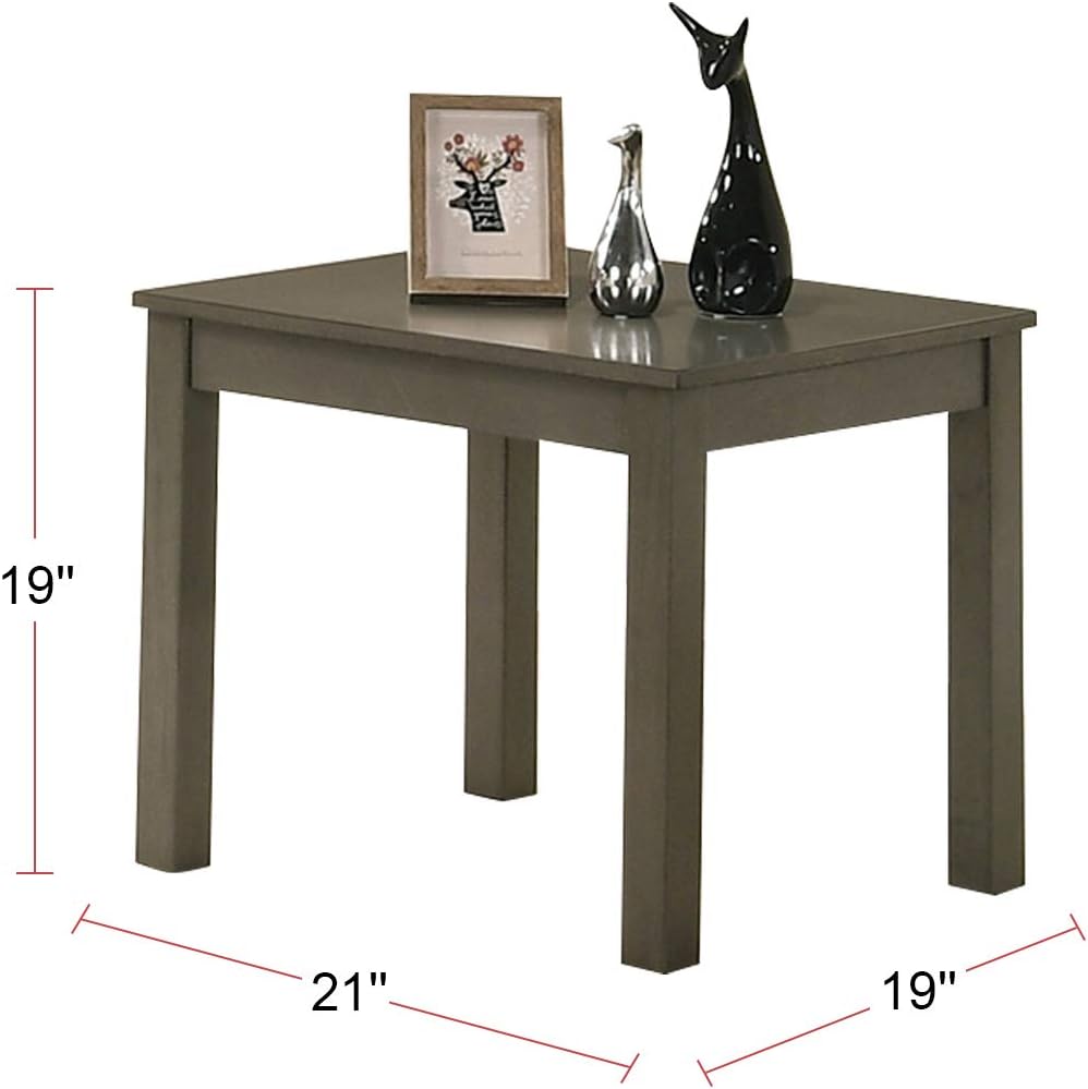 Dark Grey Color Elegant 3pc Coffee Table Set 1x Coffee Table and 2x End Tables Living Room Furniture