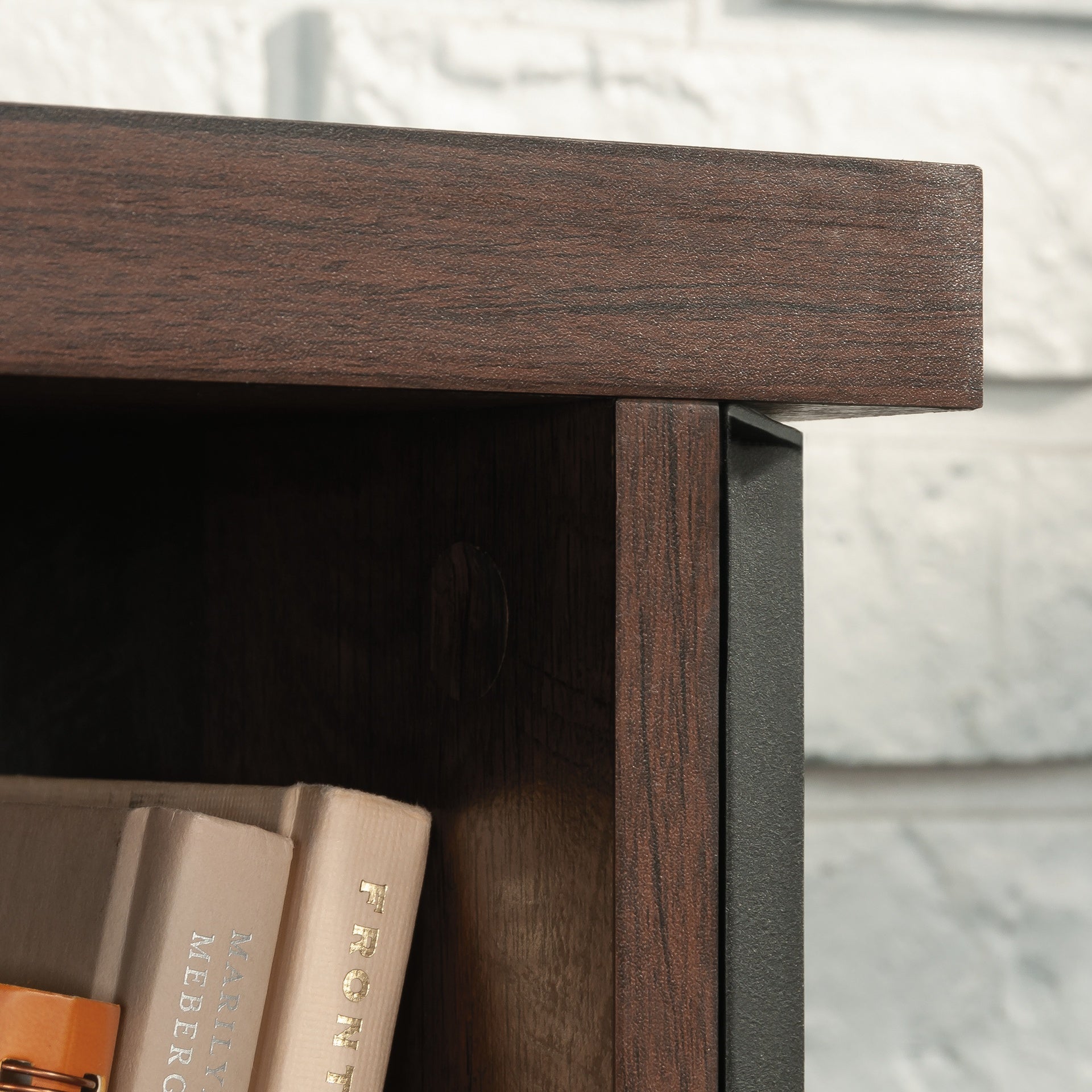 Hutch with Concealed Compartments, Brown finish