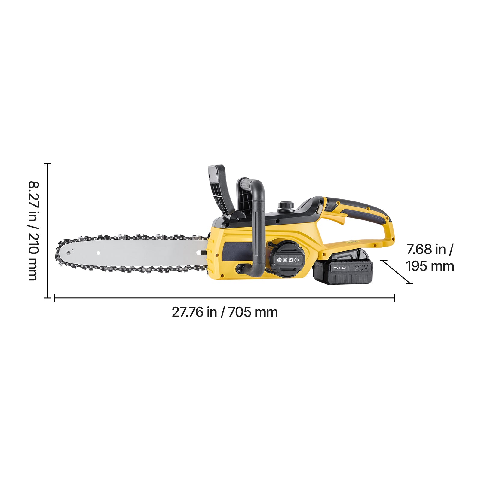 Cordless Chainsaw, 20V 12-Inch Brushless Chainsaw Battery Powered, 4.0Ah Battery and Rapid Charger Included, Handheld Electric Chain Saw for Tree Felling, Wood Cutting, Pruning, and Trimming