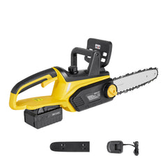 Cordless Chainsaw, 20V 12-Inch Brushless Chainsaw Battery Powered, 4.0Ah Battery and Rapid Charger Included, Handheld Electric Chain Saw for Tree Felling, Wood Cutting, Pruning, and Trimming