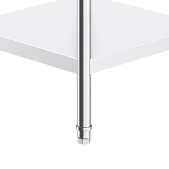 Stainless Steel Work Table, 24 x 24 x 26 Inch Commercial Food Prep Worktable, 3-Sided Backsplash Heavy Duty Prep Worktable, Metal Work Table with Adjustable Height for Restaurant Home Hotel