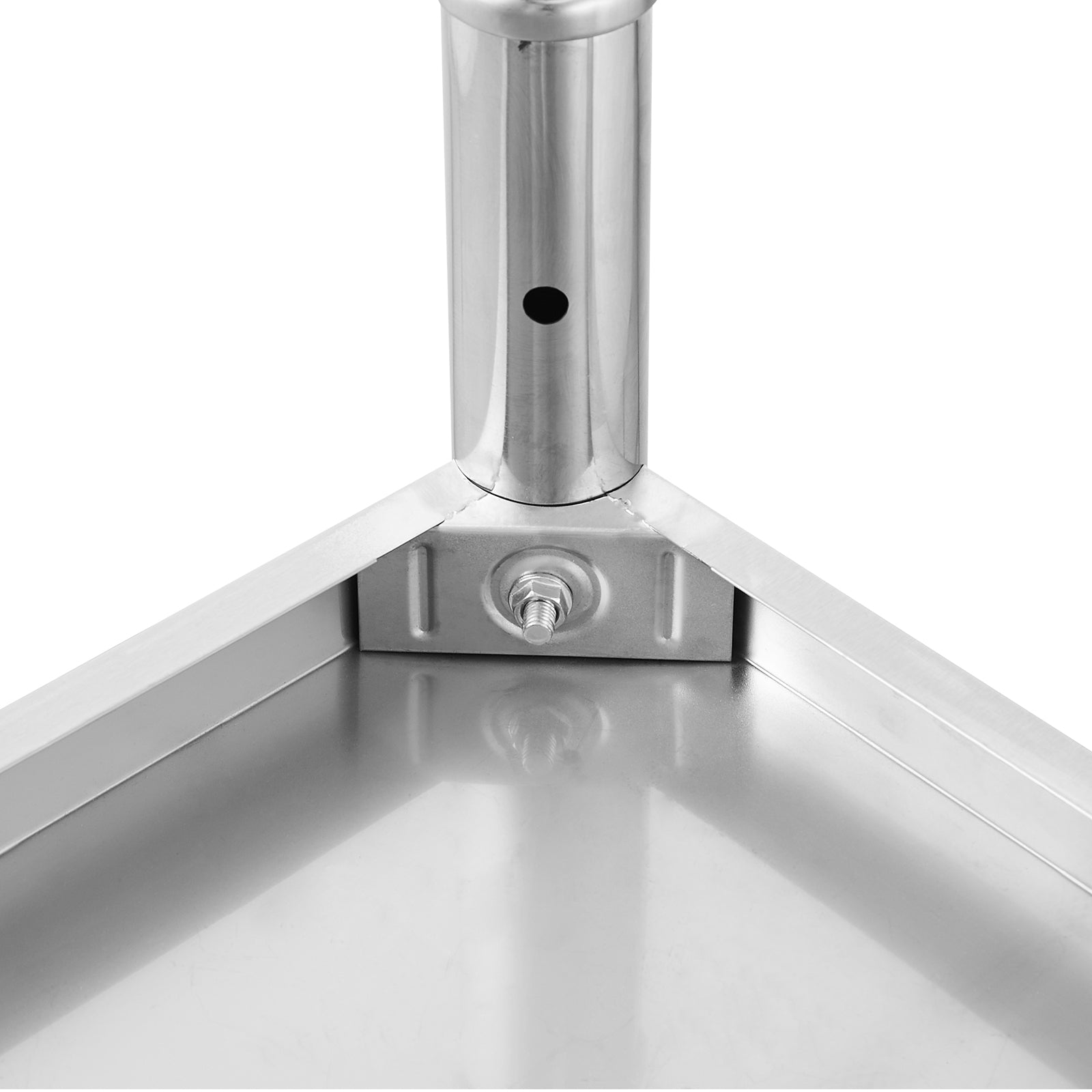 Stainless Steel Work Table, 24 x 24 x 26 Inch Commercial Food Prep Worktable, 3-Sided Backsplash Heavy Duty Prep Worktable, Metal Work Table with Adjustable Height for Restaurant Home Hotel
